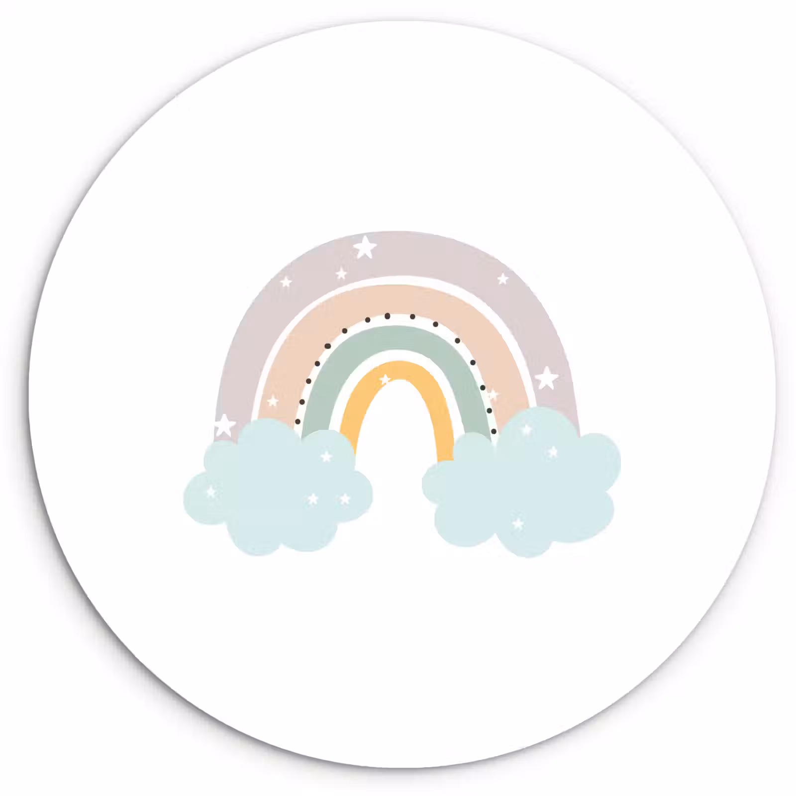 Muurcirkel - Regenboog - Sterren - Stippen - Wolken - Kinderen — 1
