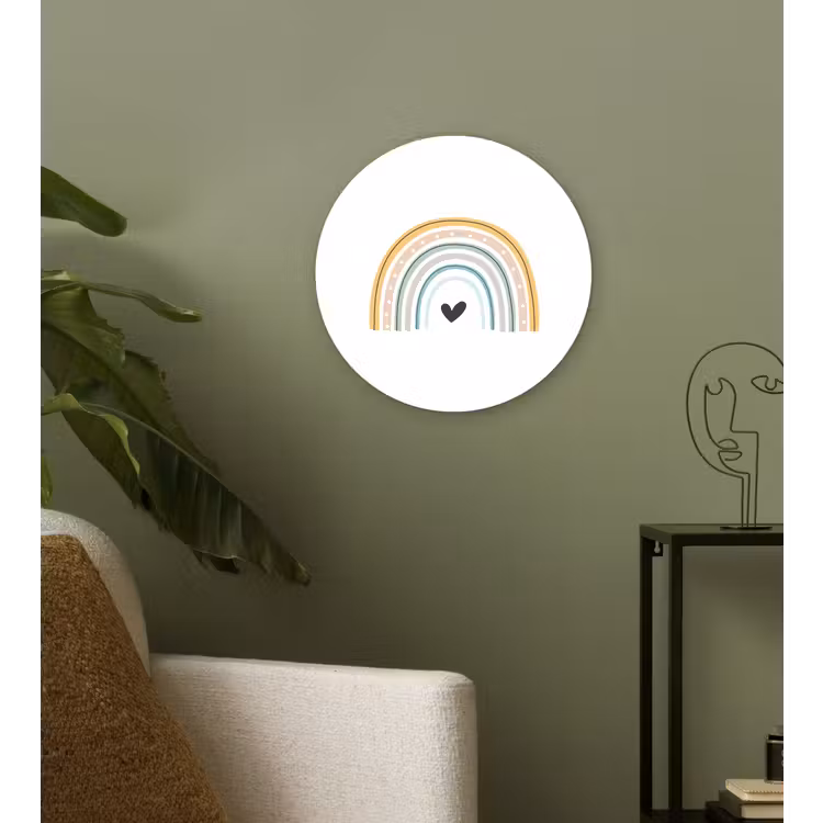Muurcirkel - Regenboog - Hartje - Stippen - Pastel - Kinderen — 3