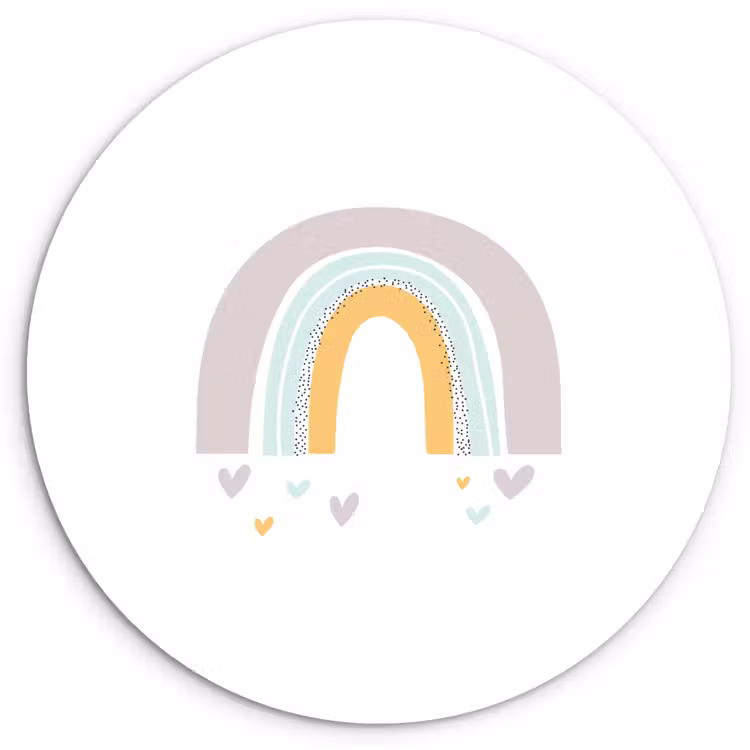 Muurcirkel - Regenboog - Hartjes - Meisjes - Jongens - Pastel — 1