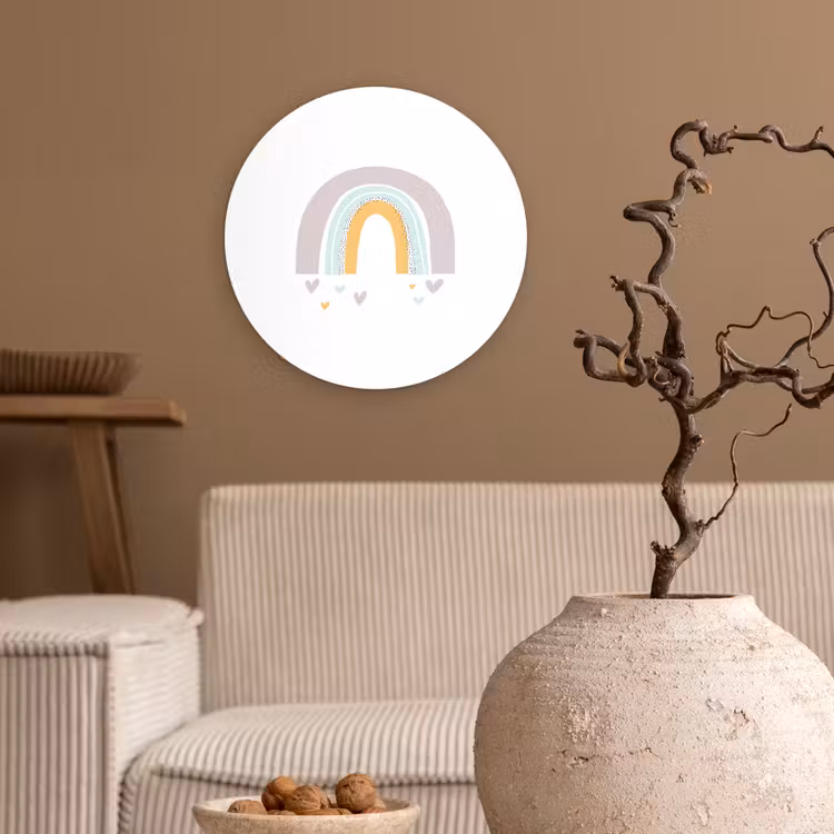 Muurcirkel - Regenboog - Hartjes - Meisjes - Jongens - Pastel — 2