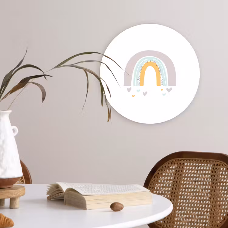 Muurcirkel - Regenboog - Hartjes - Meisjes - Jongens - Pastel — 4