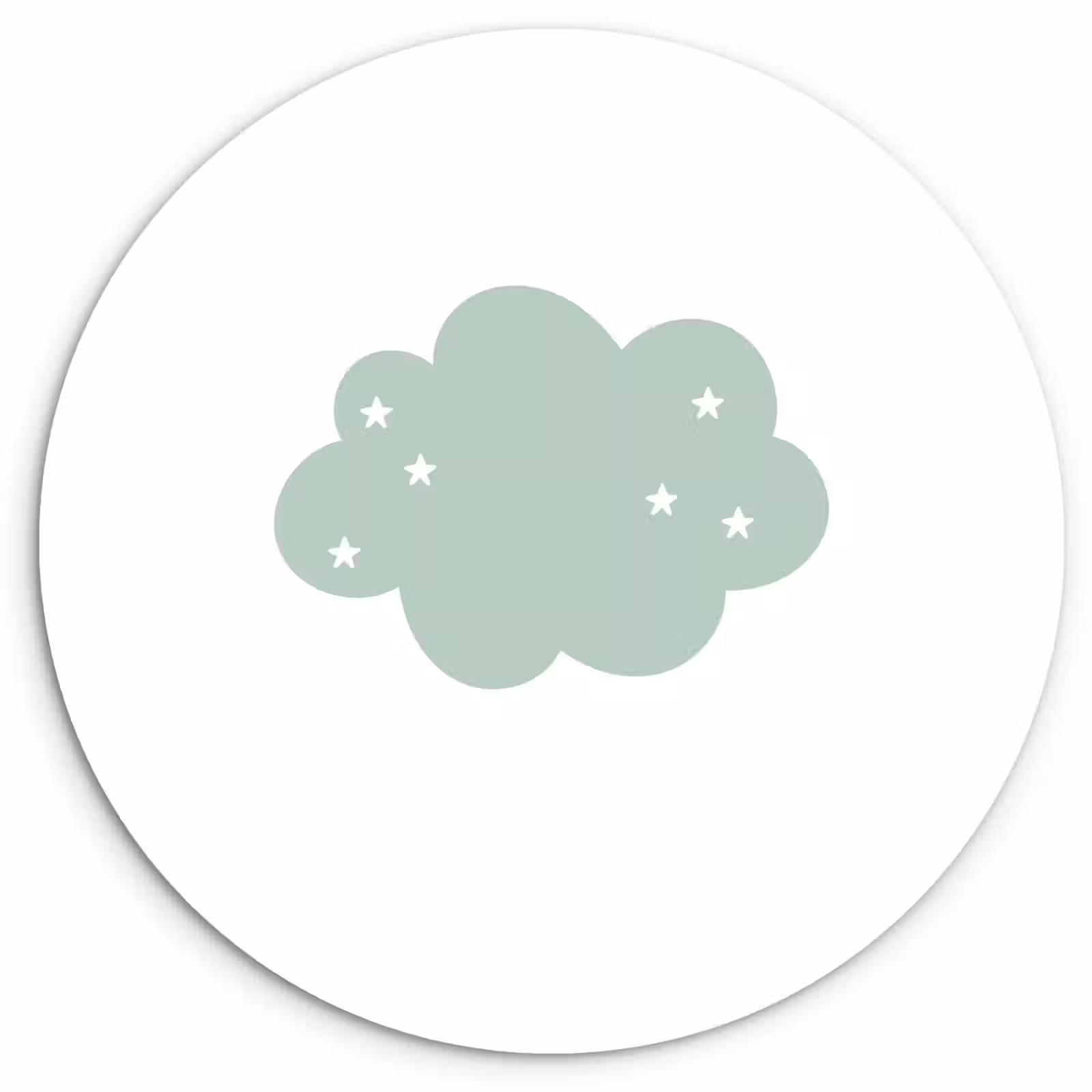 Muurcirkel - Wolk - Meiden - Jongens - Sterren - Pastel - Kind — 1