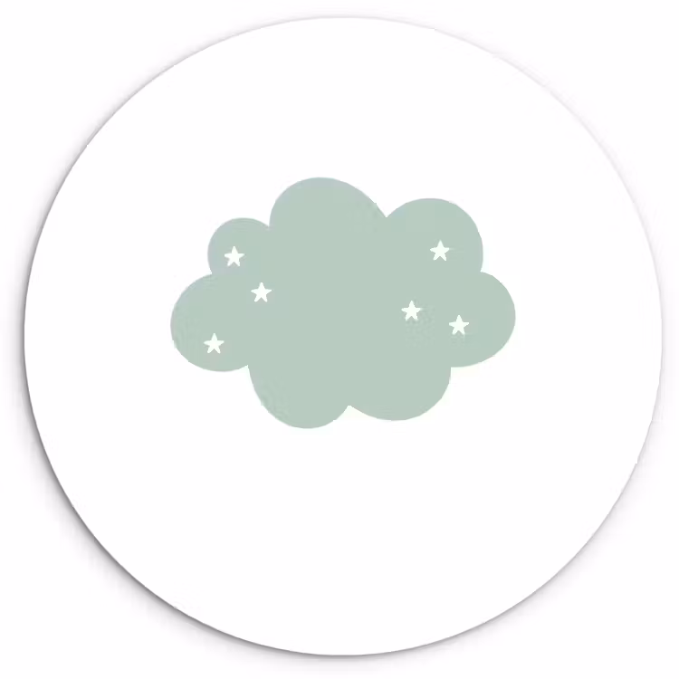Muurcirkel - Wolk - Meiden - Jongens - Sterren - Pastel - Kind — 1