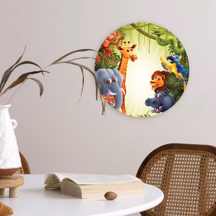Muurcirkel - Jungle - Jongens - Meiden - Baby - Olifant - Leeuw - Giraf — 4