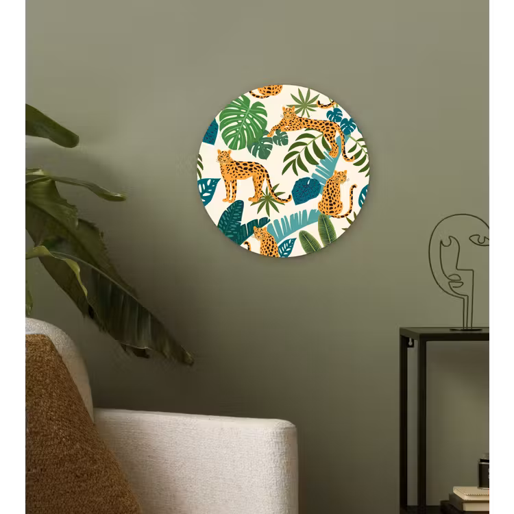 Muurcirkel - Jungle - Luipaard - Planten - Patroon - Meiden - Jongens — 3