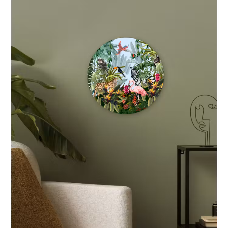 Muurcirkel - Jungle - Natuur - Jongens - Meisjes - Kinderen - Zebra - Flamingo — 3