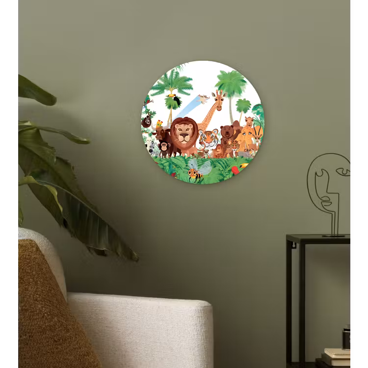 Muurcirkel - Wilde dieren - Jungle - Leeuw - Tijger - Meisjes - Kids - Jongens — 3