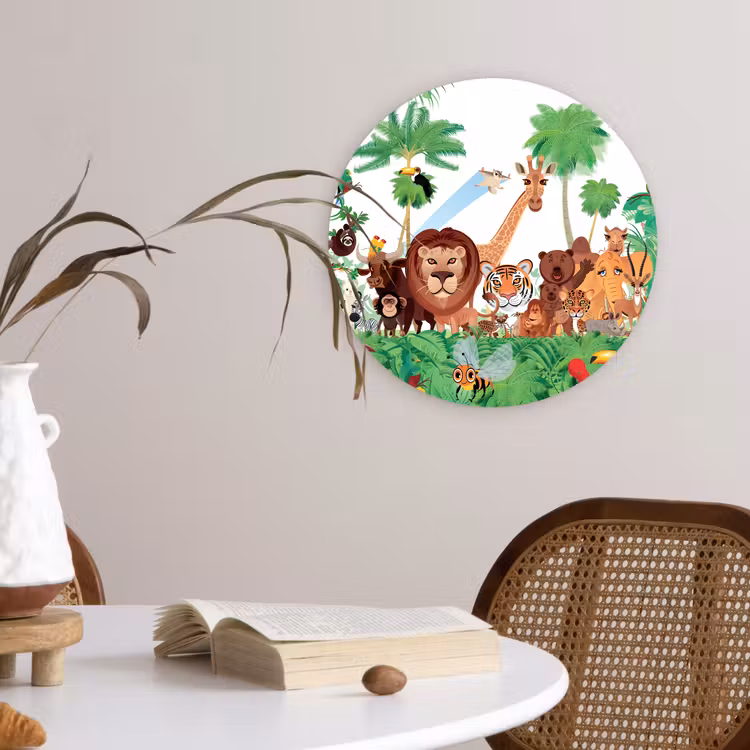 Muurcirkel - Wilde dieren - Jungle - Leeuw - Tijger - Meisjes - Kids - Jongens — 4