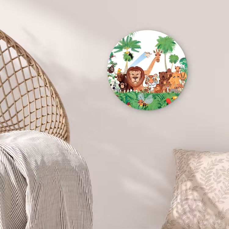 Muurcirkel - Wilde dieren - Jungle - Leeuw - Tijger - Meisjes - Kids - Jongens — 5
