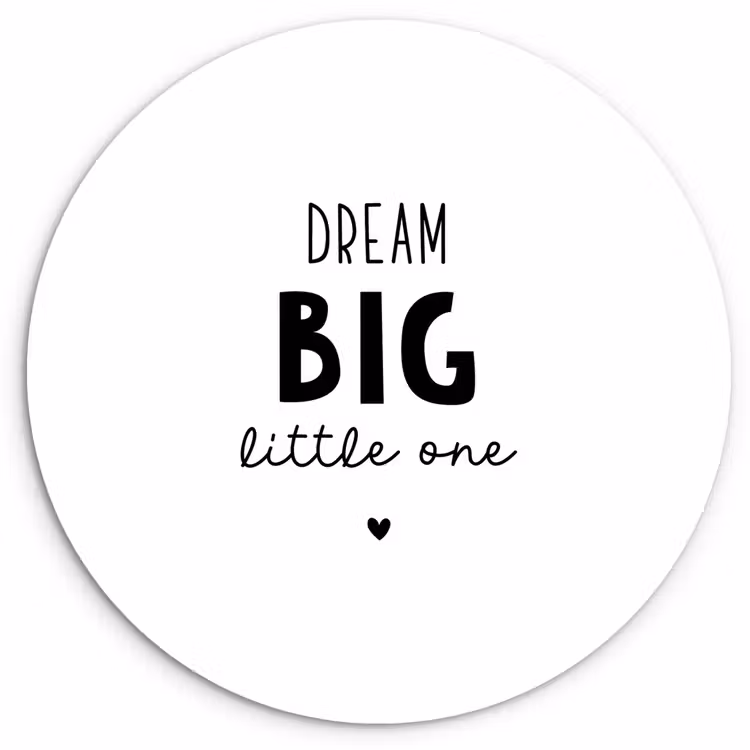 Muurcirkel - Quotes - Dream big little one - Spreuken - Baby - Dromen — 1