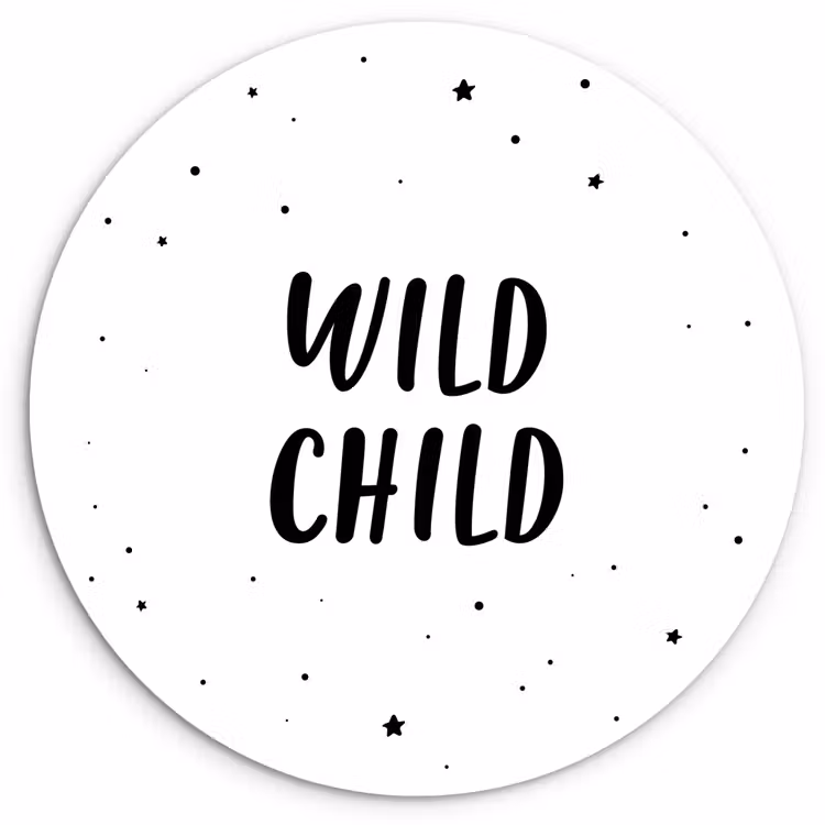 Muurcirkel - Quotes - Wild child - Baby - Kinderen - Tekst — 1