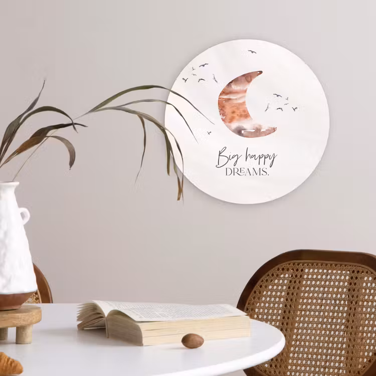 Muurcirkel - Kinderen - Spreuken - Big happy dreams - Jongens - Meisjes - Waterverf — 4