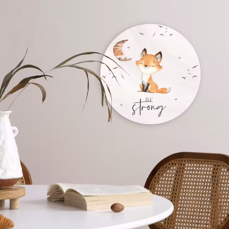 Muurcirkel - Quotes - Waterverf - Be strong - Kinderen - Vos - Dieren — 4