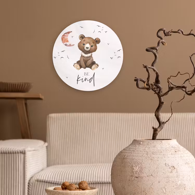 Muurcirkel - Spreuken - Be kind - Kinderen - Teddybeer - Waterverf — 2
