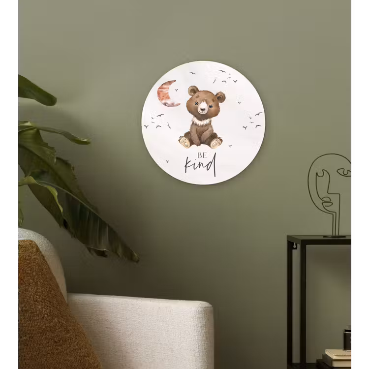 Muurcirkel - Spreuken - Be kind - Kinderen - Teddybeer - Waterverf — 3