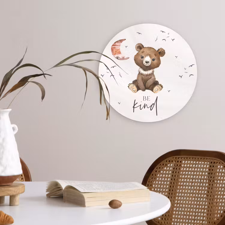Muurcirkel - Spreuken - Be kind - Kinderen - Teddybeer - Waterverf — 4