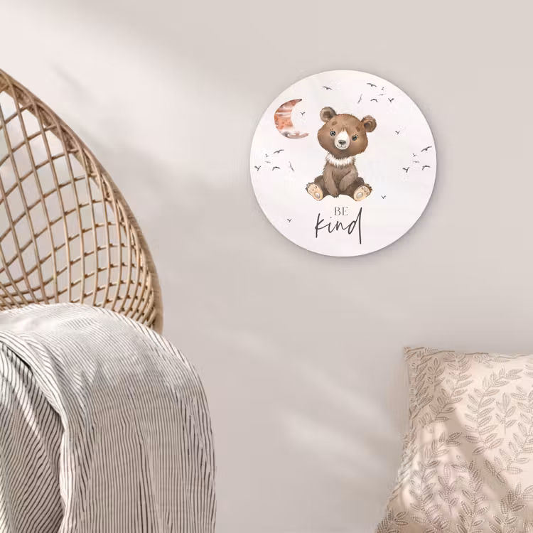 Muurcirkel - Spreuken - Be kind - Kinderen - Teddybeer - Waterverf — 5