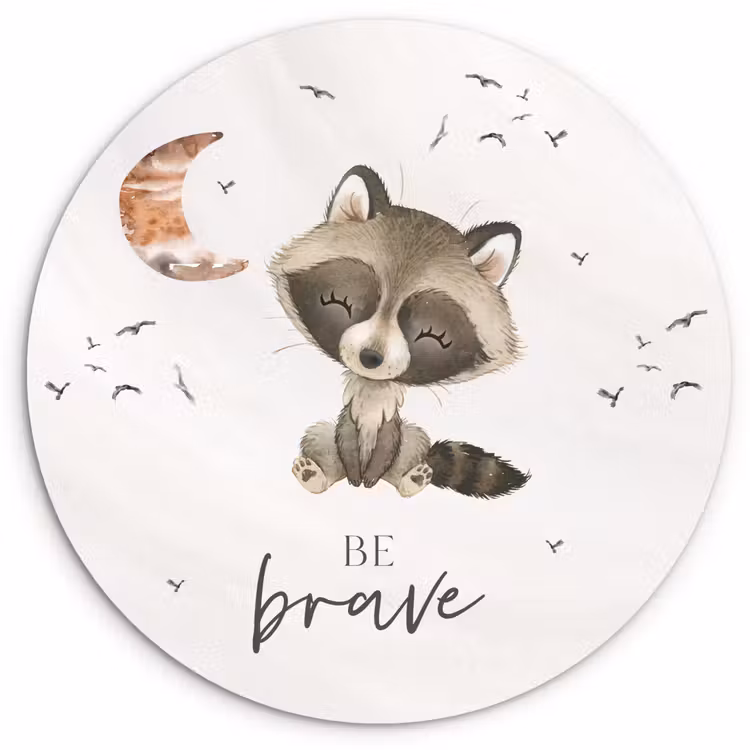 Muurcirkel - Waterverf - Be brave - Quotes - Kinderen - Jongens - Meisjes — 1