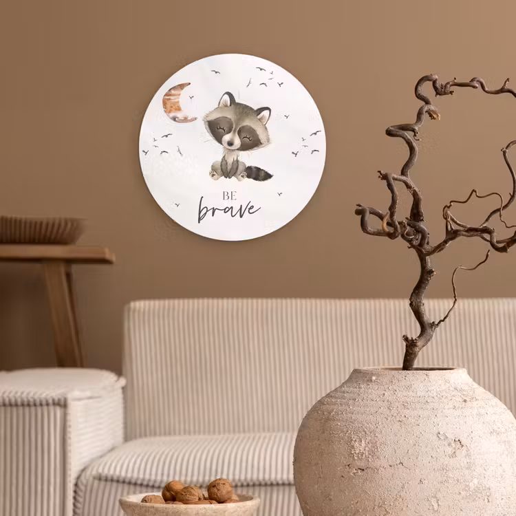 Muurcirkel - Waterverf - Be brave - Quotes - Kinderen - Jongens - Meisjes — 2