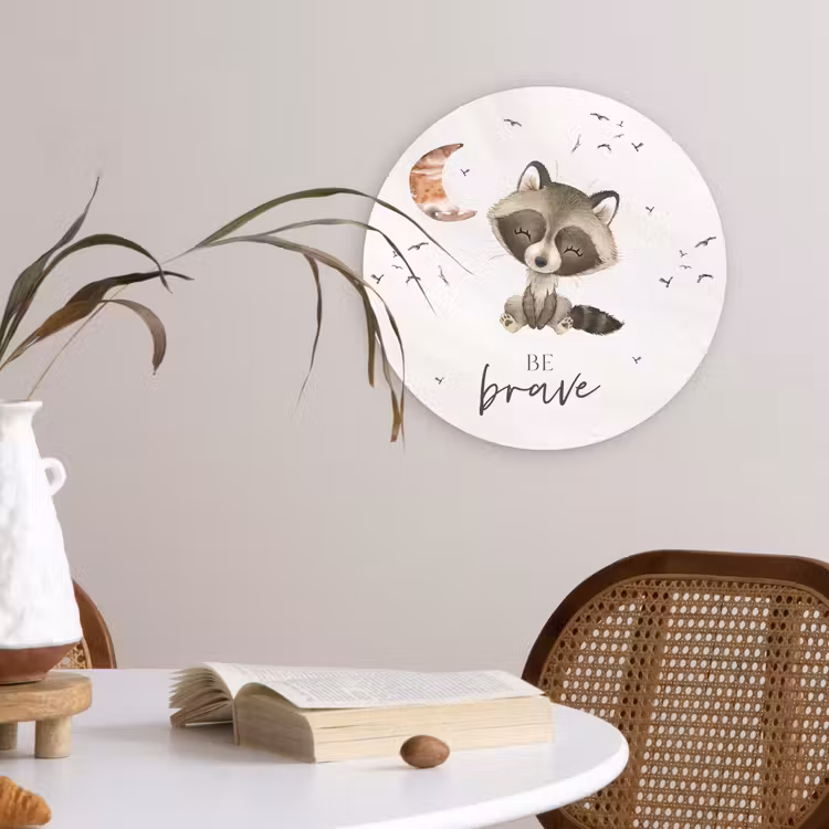 Muurcirkel - Waterverf - Be brave - Quotes - Kinderen - Jongens - Meisjes — 4