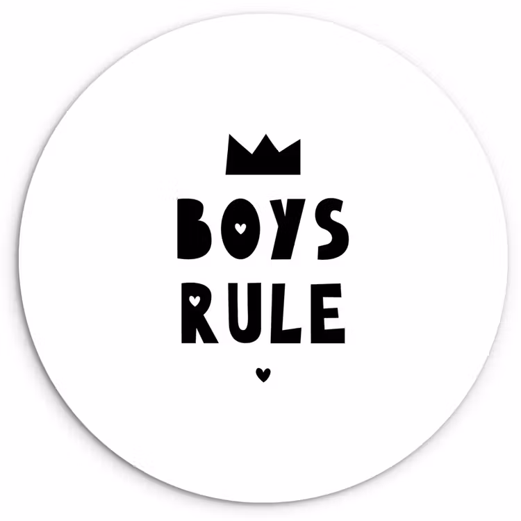 Muurcirkel - Boys Rule - Quotes - Spreuken - Kinderen - Jongens — 1