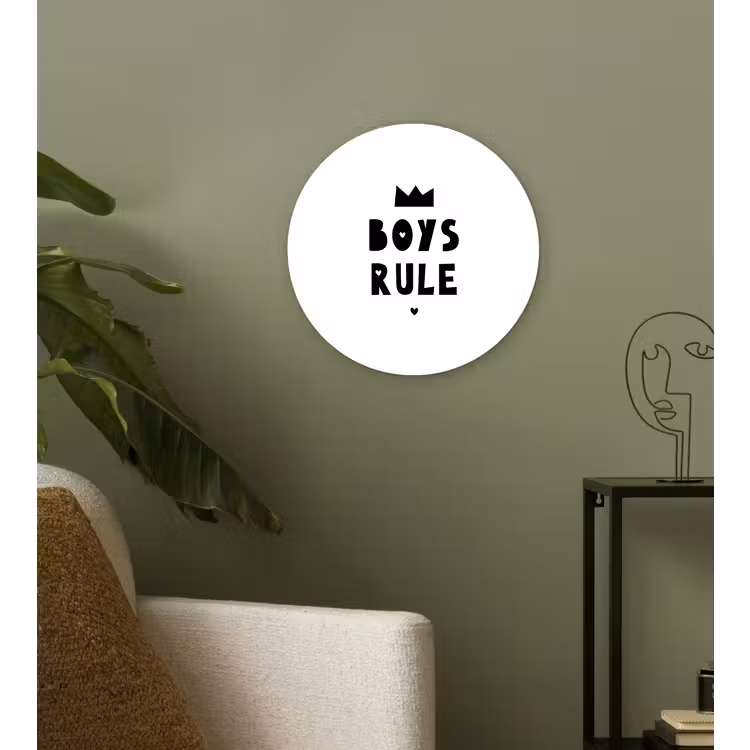 Muurcirkel - Boys Rule - Quotes - Spreuken - Kinderen - Jongens — 3
