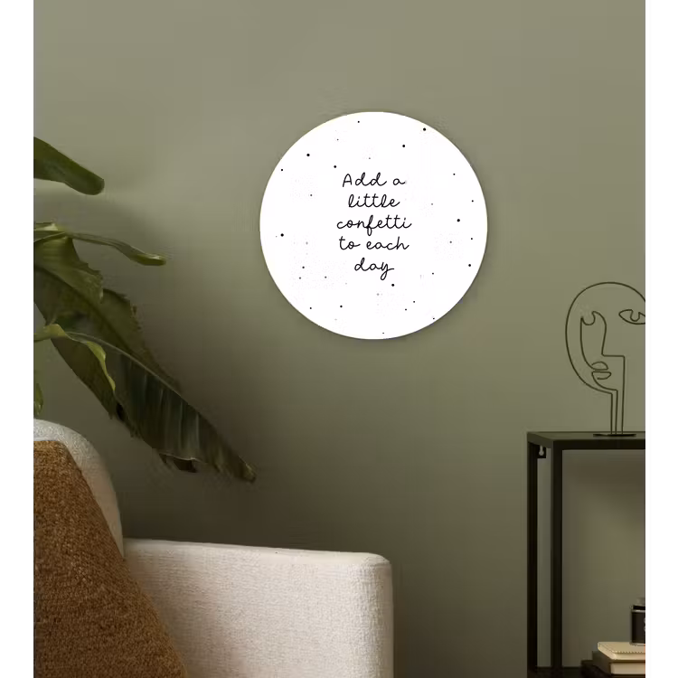 Muurcirkel - Quotes - Spreuken - Add a little confetti to each day - Meisje - Kinderen — 3