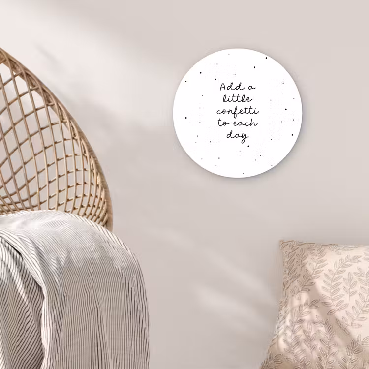 Muurcirkel - Quotes - Spreuken - Add a little confetti to each day - Meisje - Kinderen — 5