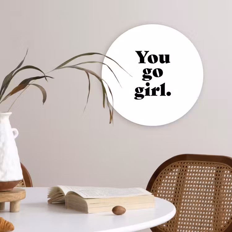 Muurcirkel - Spreuken - You go girl - Meisjes - Kinderen - Quotes — 4