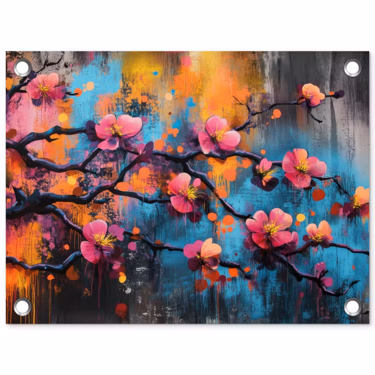 Tuinposter - Bloemen - Tak - Abstract - Roze — 1