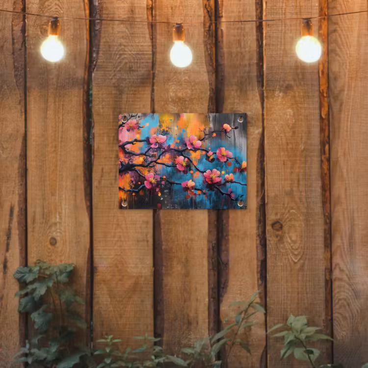 Tuinposter - Bloemen - Tak - Abstract - Roze — 2