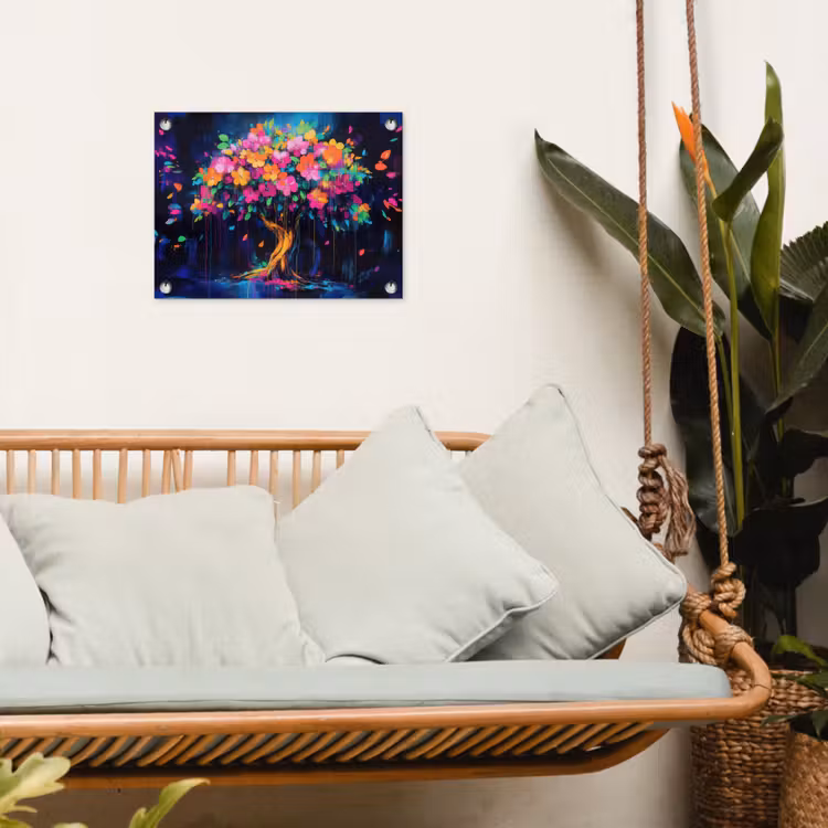 Tuinposter - Boom - Bloemen - Magisch - Gekleurde — 5