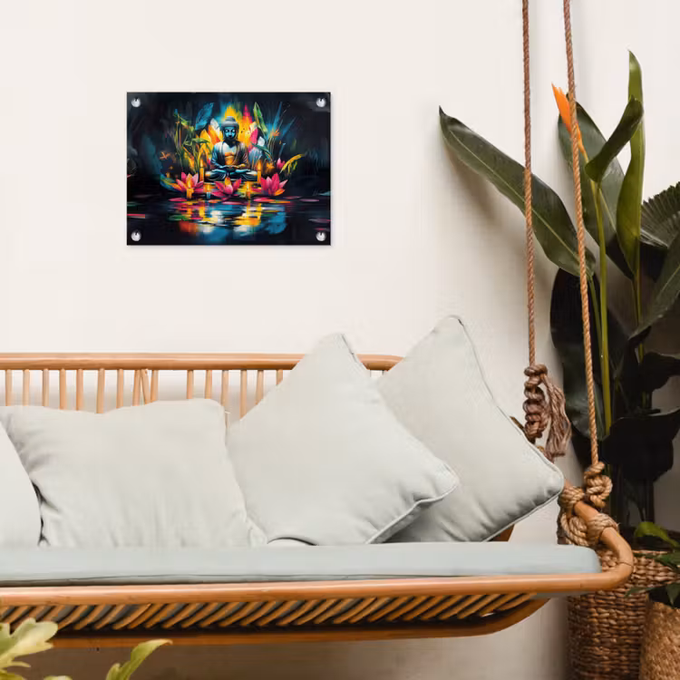 Tuinposter - Kaarsen - Bloemen - Buddha - Water — 5
