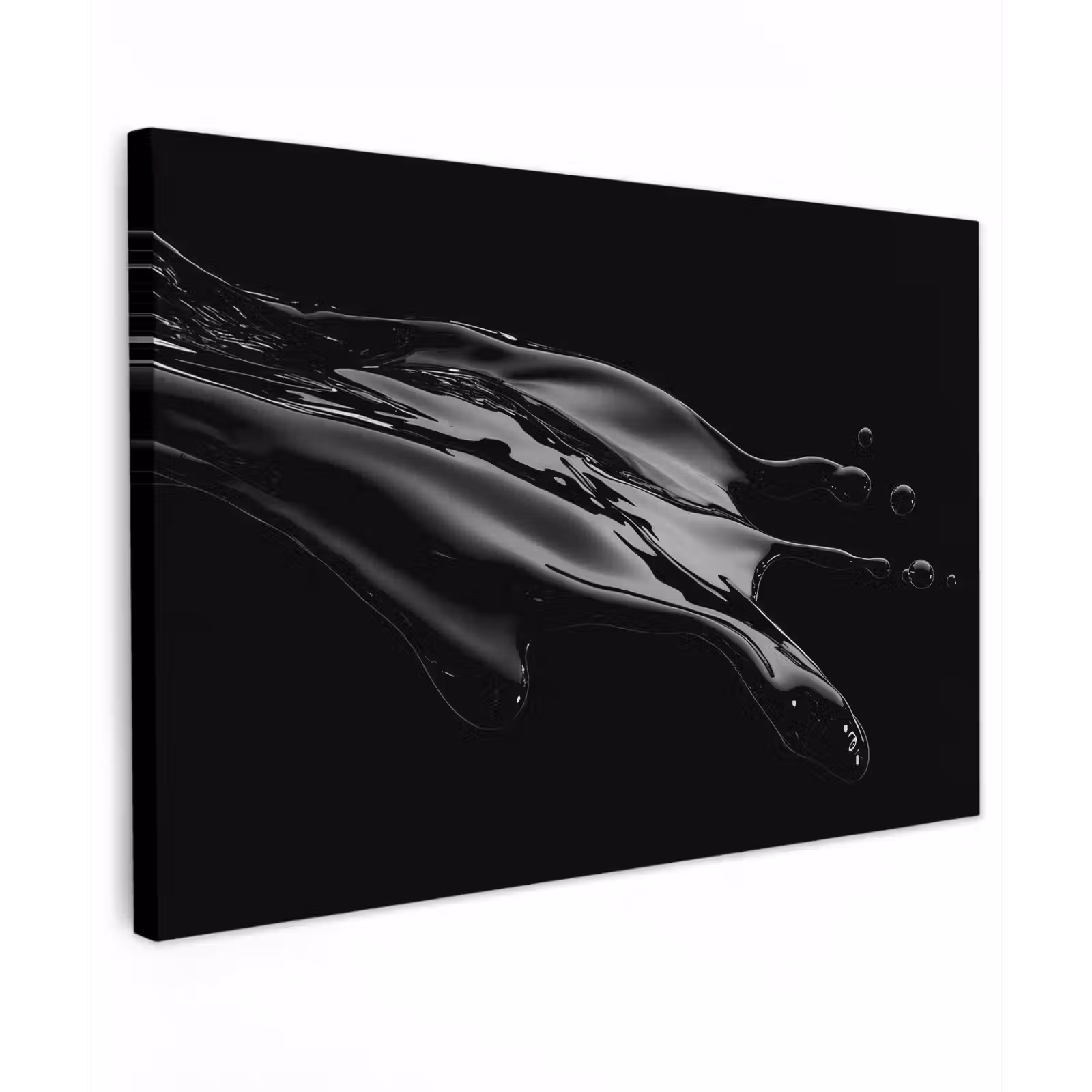 Canvas schilderij - Zwart - Splash - Water — 1