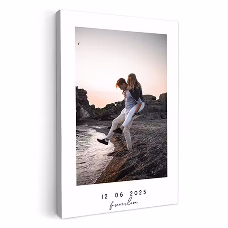 Canvas - Datum met foto wit — 1