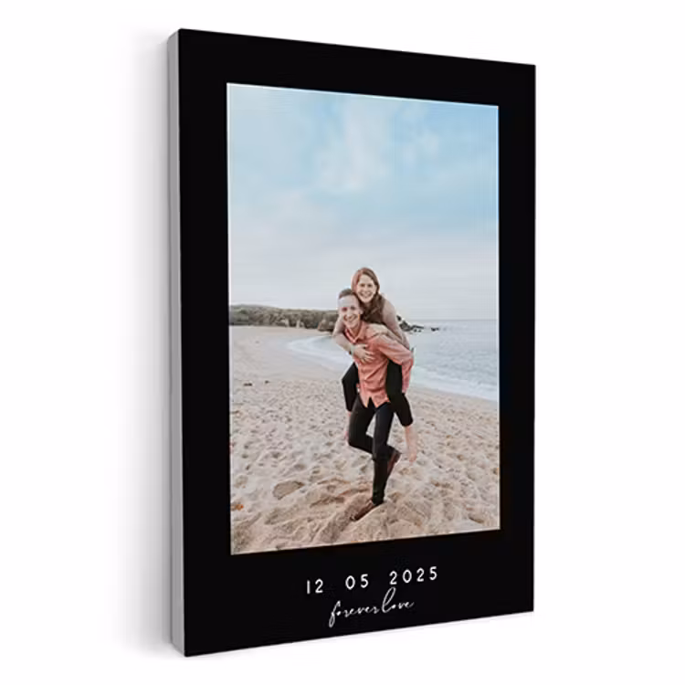 Canvas - Datum met foto zwart — 1