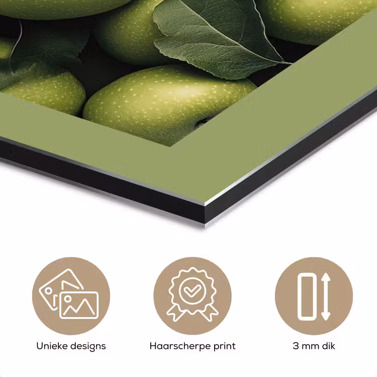 Aluminium schilderij - Appels - Groen - bladeren — 7