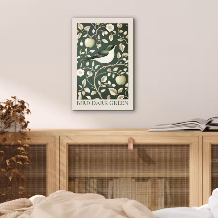 Aluminium schilderij - Groen - Vogel - Bloemen — 4