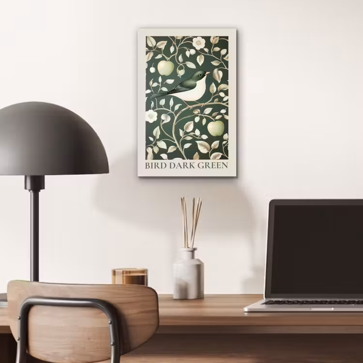 Aluminium schilderij - Groen - Vogel - Bloemen — 6