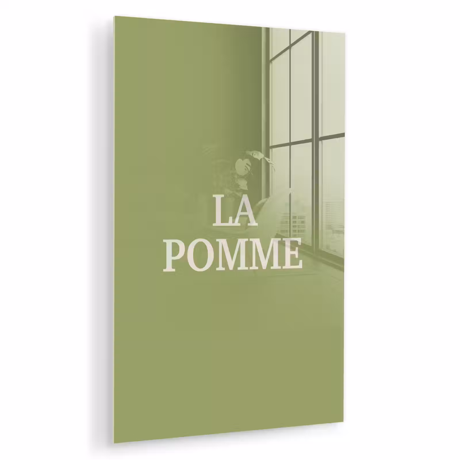 Glas schilderij - Appel - Groen - Minimalistisch — 1