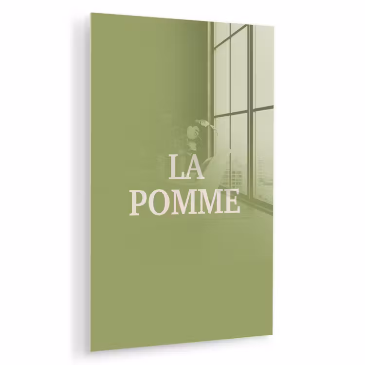 Glas schilderij - Appel - Groen - Minimalistisch — 1