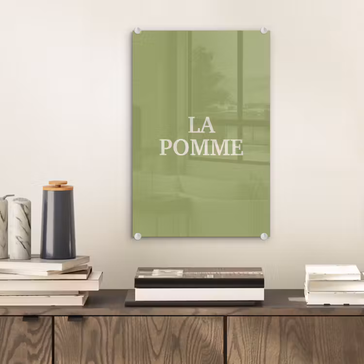 Glas schilderij - Appel - Groen - Minimalistisch — 2