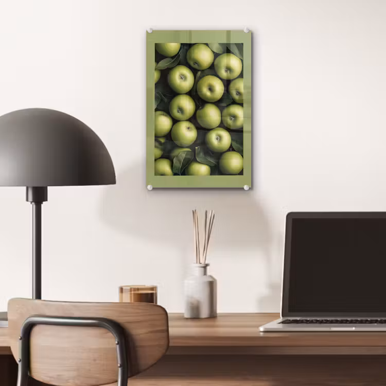 Glas schilderij - Appels - Groen - bladeren — 7