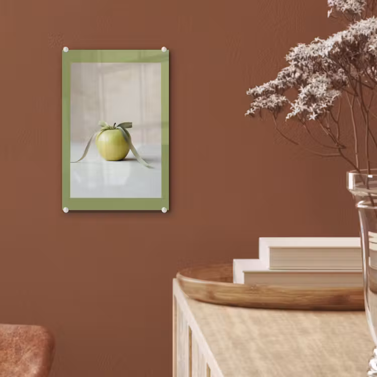 Glas schilderij - Groen - Appel - Strikje — 6