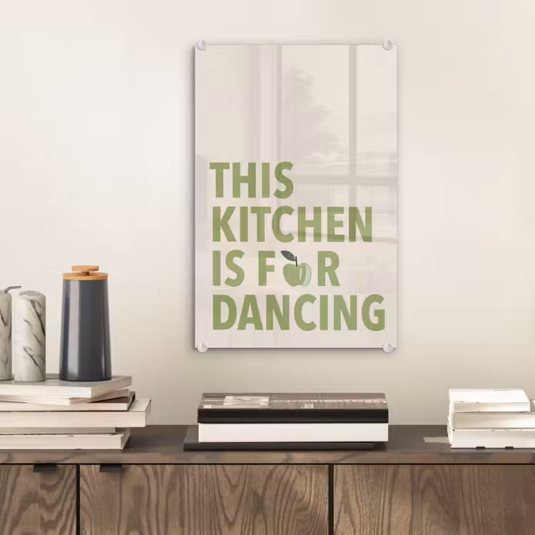 Glas schilderij - Quote - Appel - Illustratie — 2