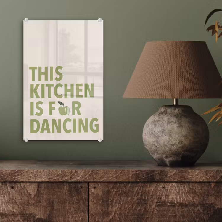 Glas schilderij - Quote - Appel - Illustratie — 4