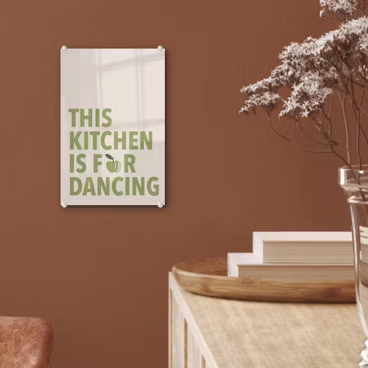 Glas schilderij - Quote - Appel - Illustratie — 6
