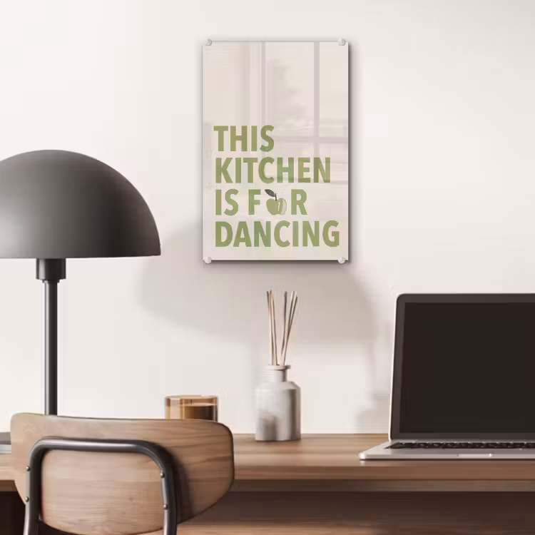 Glas schilderij - Quote - Appel - Illustratie — 7