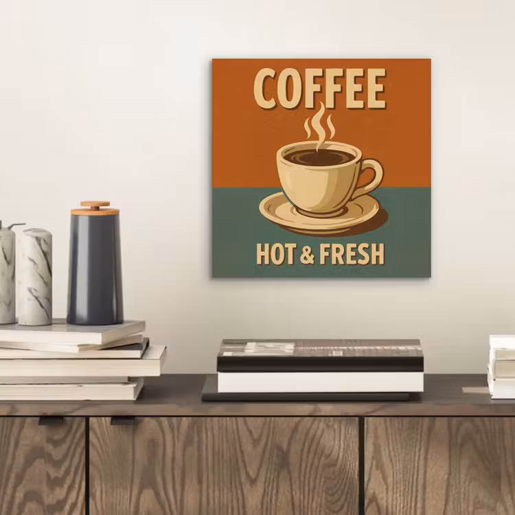 Aluminium schilderij - Koffie - Kop - Vintage - Quote — 2