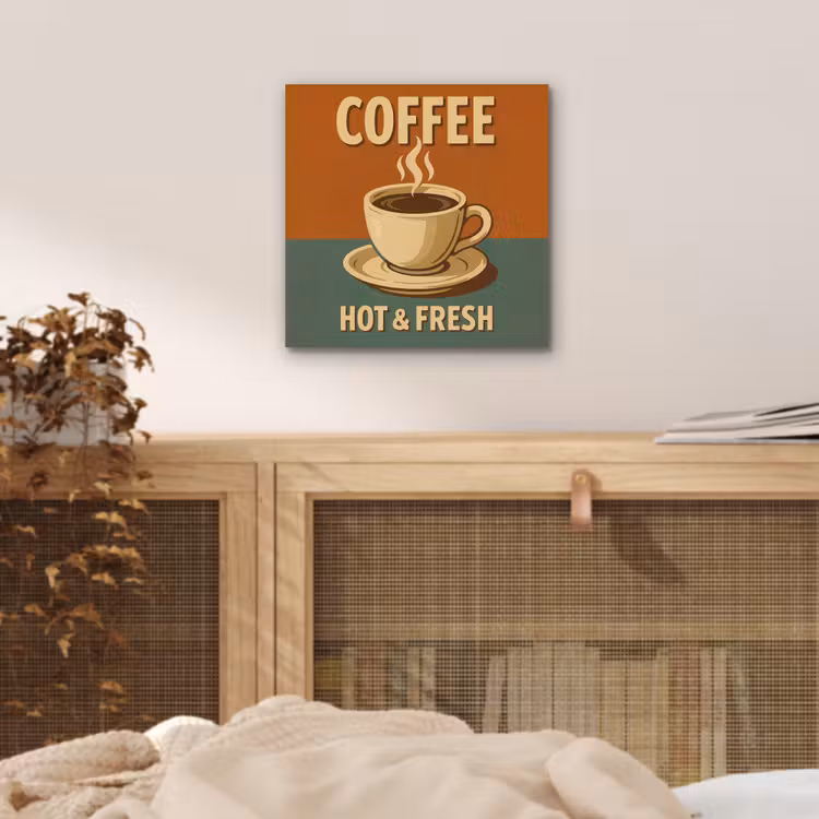 Aluminium schilderij - Koffie - Kop - Vintage - Quote — 4
